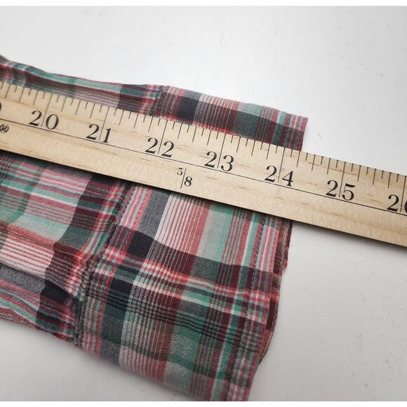 Prana Top Womens XL Bora Bay Gina Plaid pink green half button-up  western - Picture 10 of 12